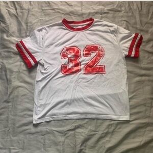 White and Red Graphic Tee - Short Sleeve